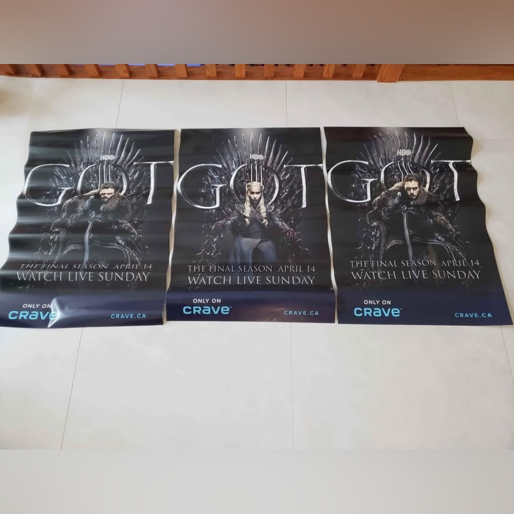 Game of Thrones season 8 TV Series 3 Posters Crave Tv: Jon Snow Iron Thrown